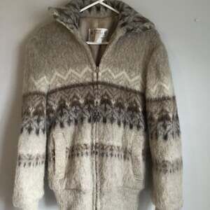 Vintage Alafoss Icewool Icelandic Full-Zip Cardigan Jacket Fair Isle Pattern